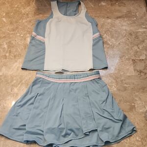 Lucky in Love Blue and White Skorts Athletic Style